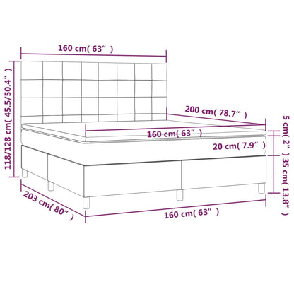 Boxspringbett mit Matratze Blau 160x200 cm Stoff