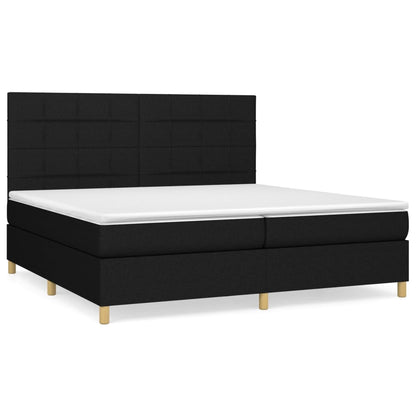 Boxspringbett mit Matratze Schwarz 200x200 cm Stoff