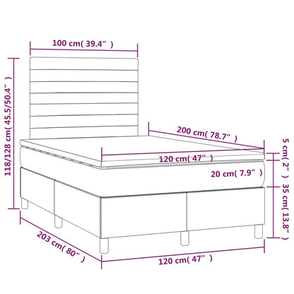 Boxspringbett mit Matratze Blau 120x200 cm Stoff