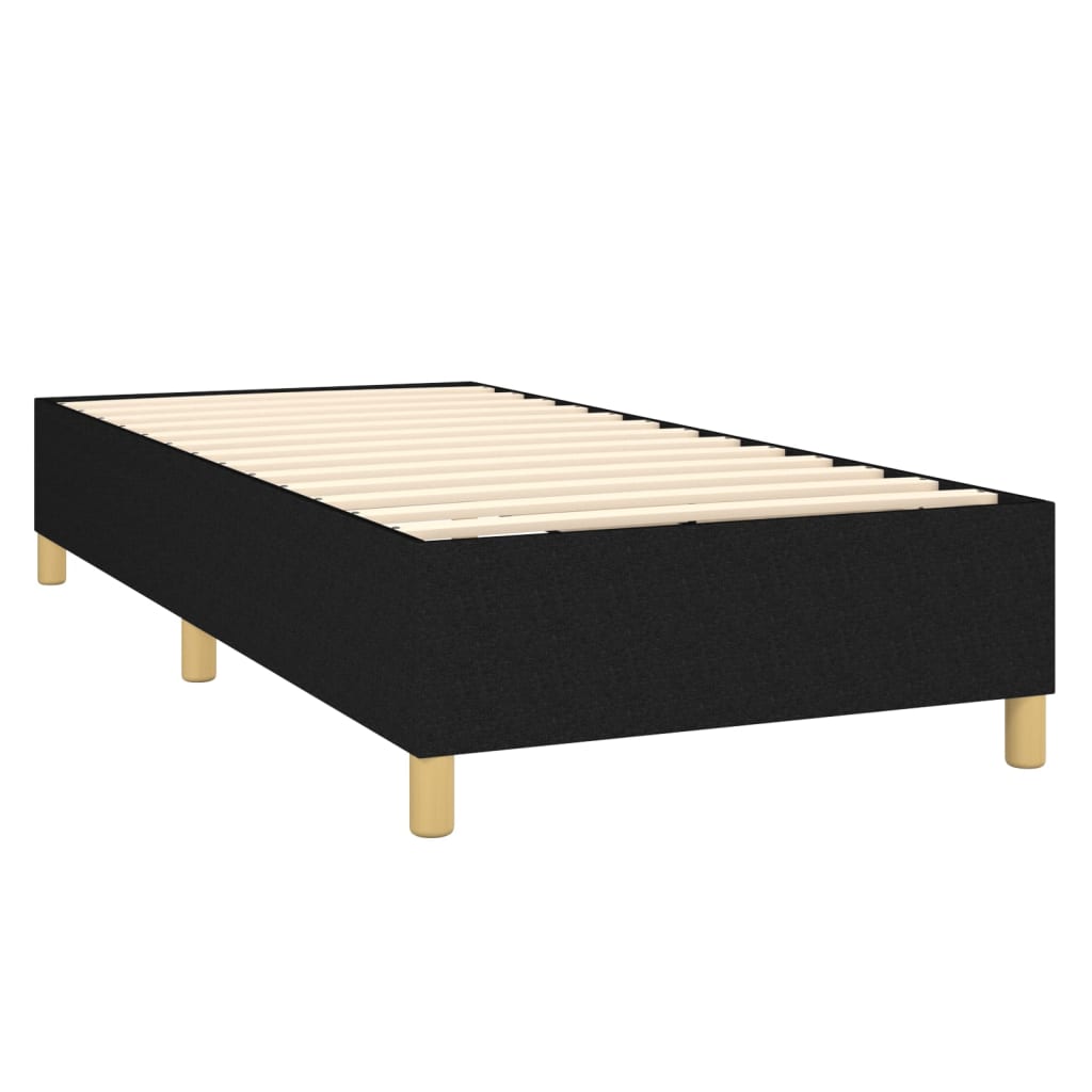 Boxspringbett mit Matratze Schwarz 90x200 cm Stoff