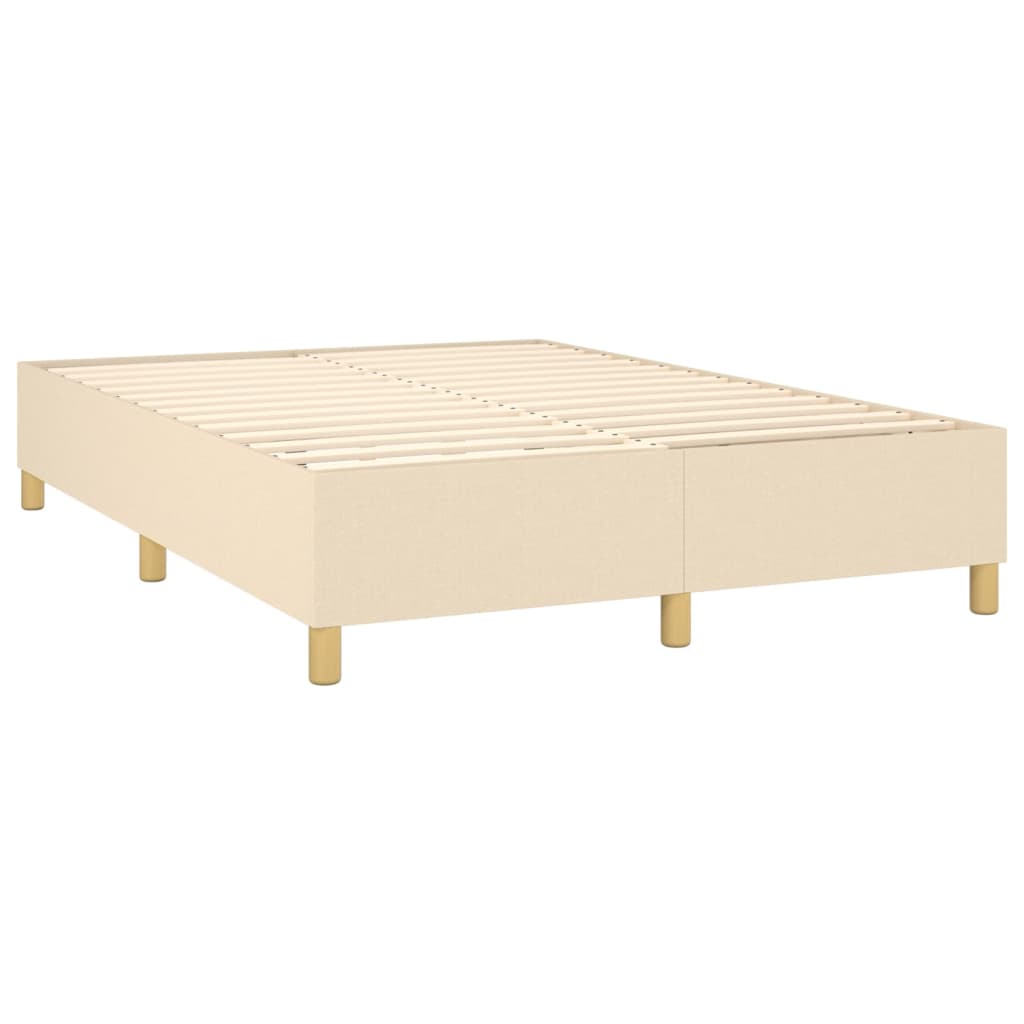 Boxspringbett mit Matratze Creme 140x200 cm Stoff