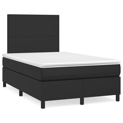 Boxspringbett mit Matratze Schwarz 120x200 cm Kunstleder