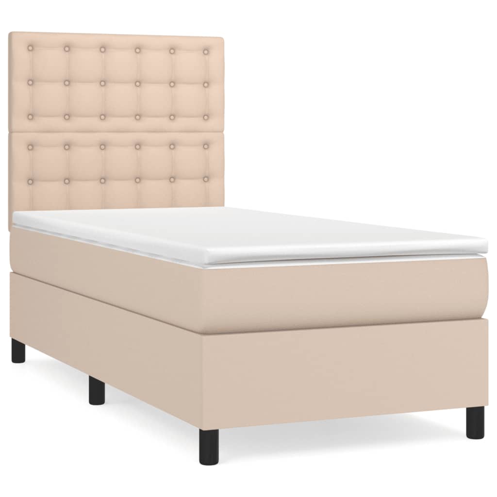 Boxspringbett Matratze Cappuccino-Braun 100x200cm Kunstleder