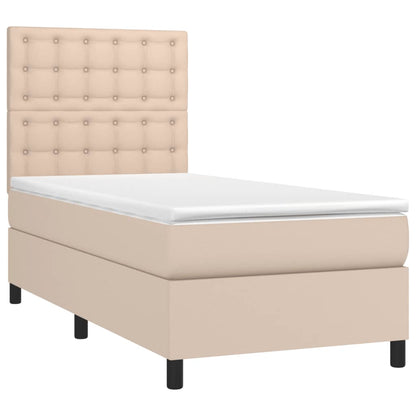 Boxspringbett Matratze Cappuccino-Braun 100x200cm Kunstleder