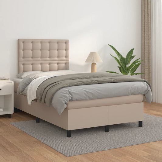 Boxspringbett Matratze Cappuccino-Braun 120x200cm Kunstleder