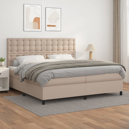 Boxspringbett Matratze Cappuccino-Braun 200x200cm Kunstleder