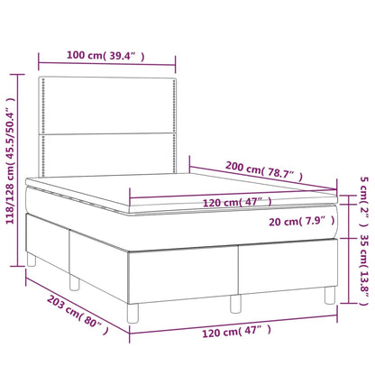 Boxspringbett mit Matratze Dunkelblau 120x200 cm Samt