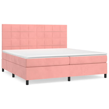 Boxspringbett mit Matratze Rosa 200x200 cm Samt