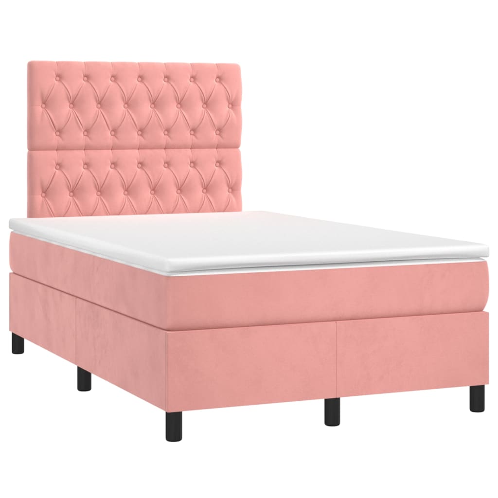 Boxspringbett mit Matratze Rosa 120x200 cm Samt