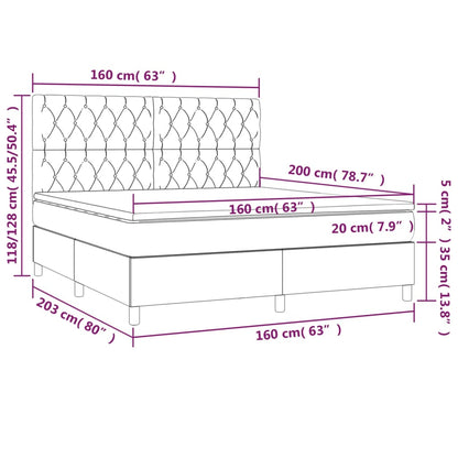 Boxspringbett mit Matratze Dunkelgrün 160x200 cm Samt