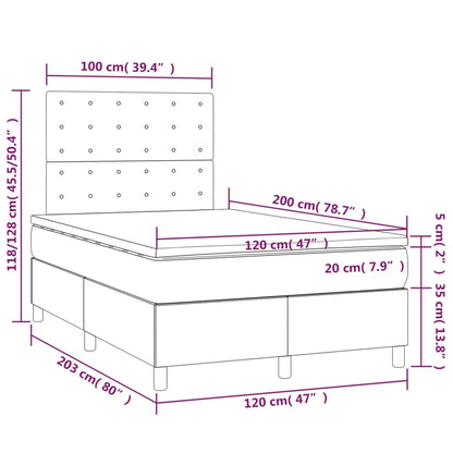 Boxspringbett mit Matratze Schwarz 120x200 cm Samt