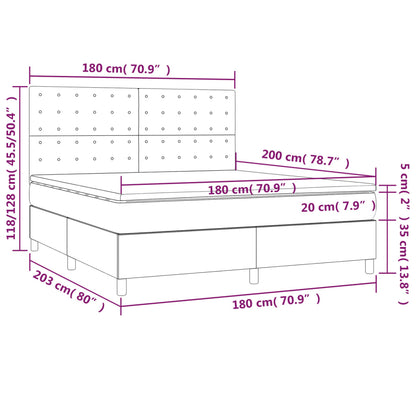 Boxspringbett mit Matratze Dunkelgrün 180x200 cm Samt