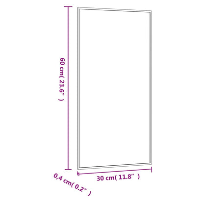 Wandspiegel 30x60 cm Glas Rechteckig