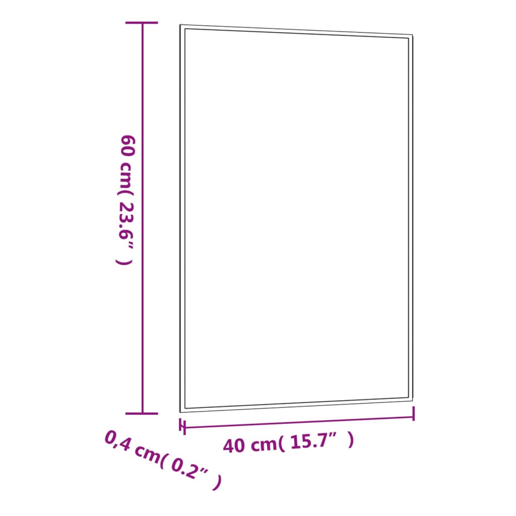 Wandspiegel 40x60 cm Glas Rechteckig