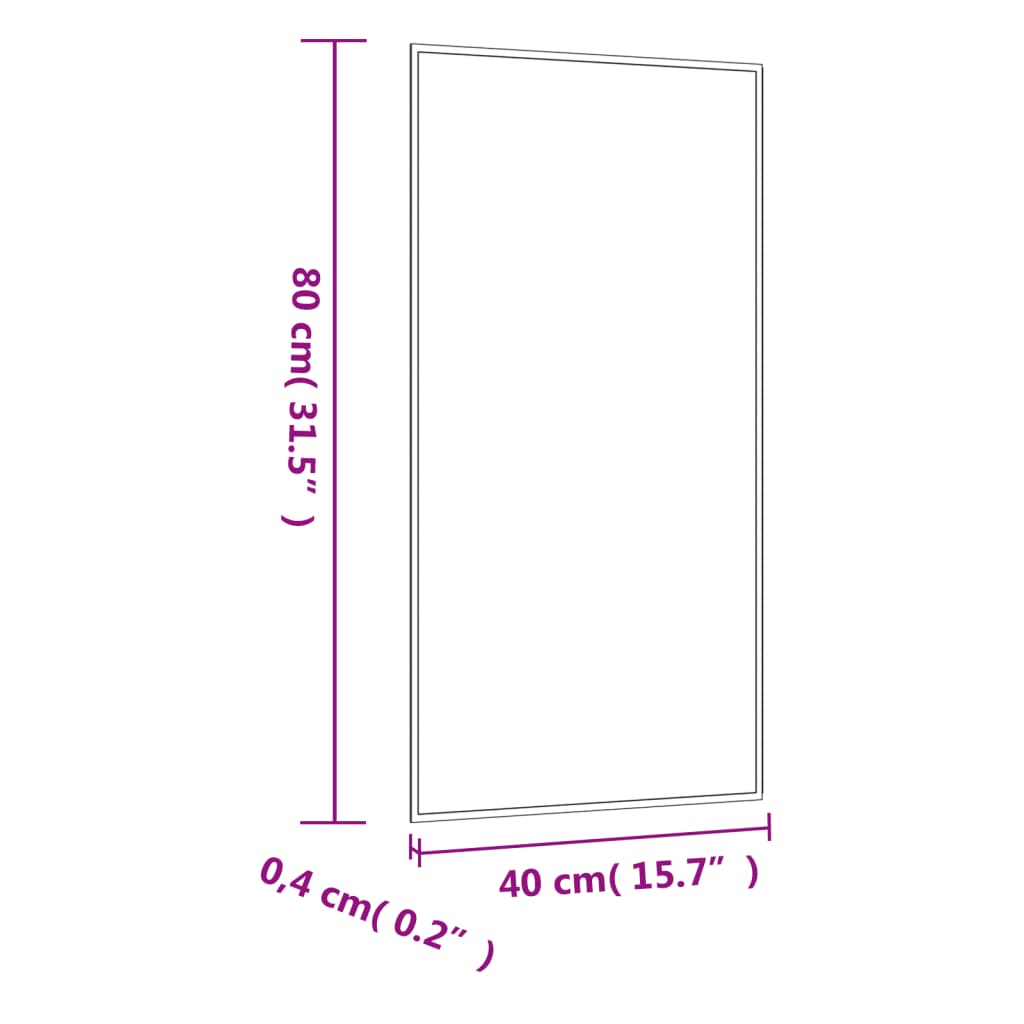 Wandspiegel 40x80 cm Glas Rechteckig