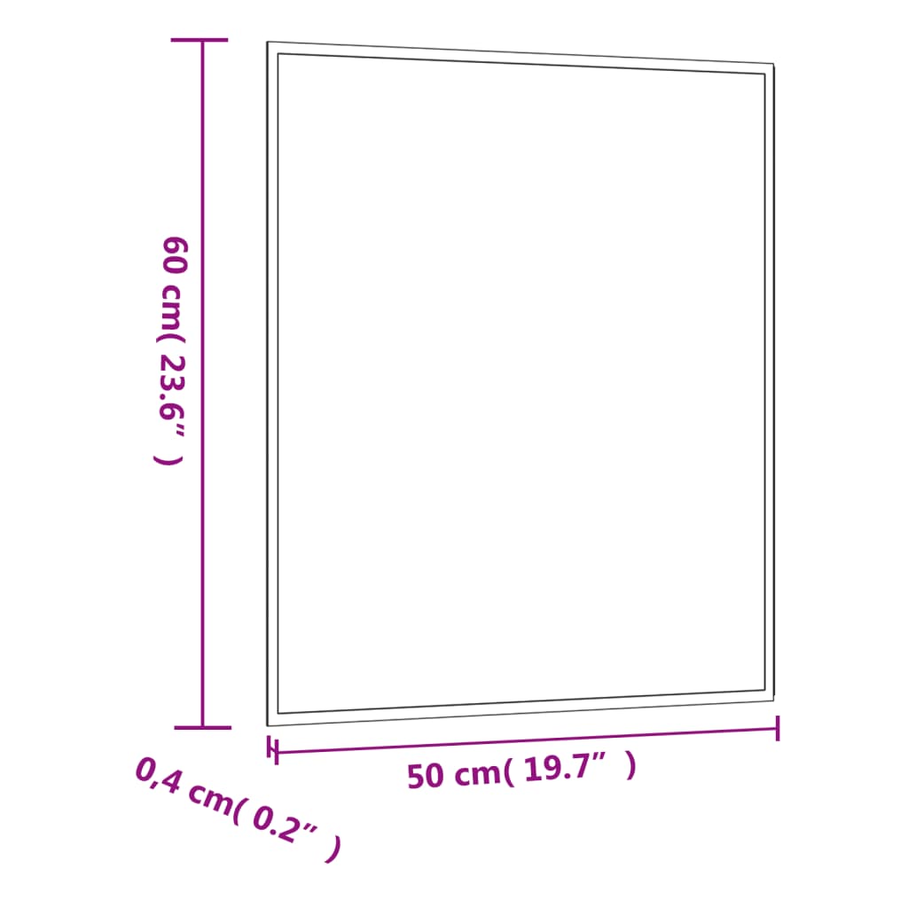 Wandspiegel 50x60 cm Glas Rechteckig