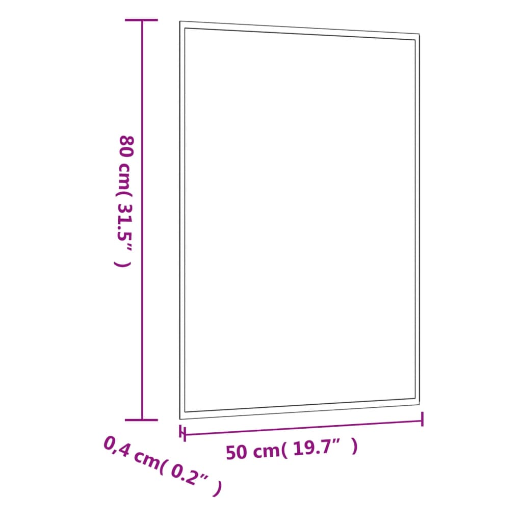 Wandspiegel 50x80 cm Glas Rechteckig