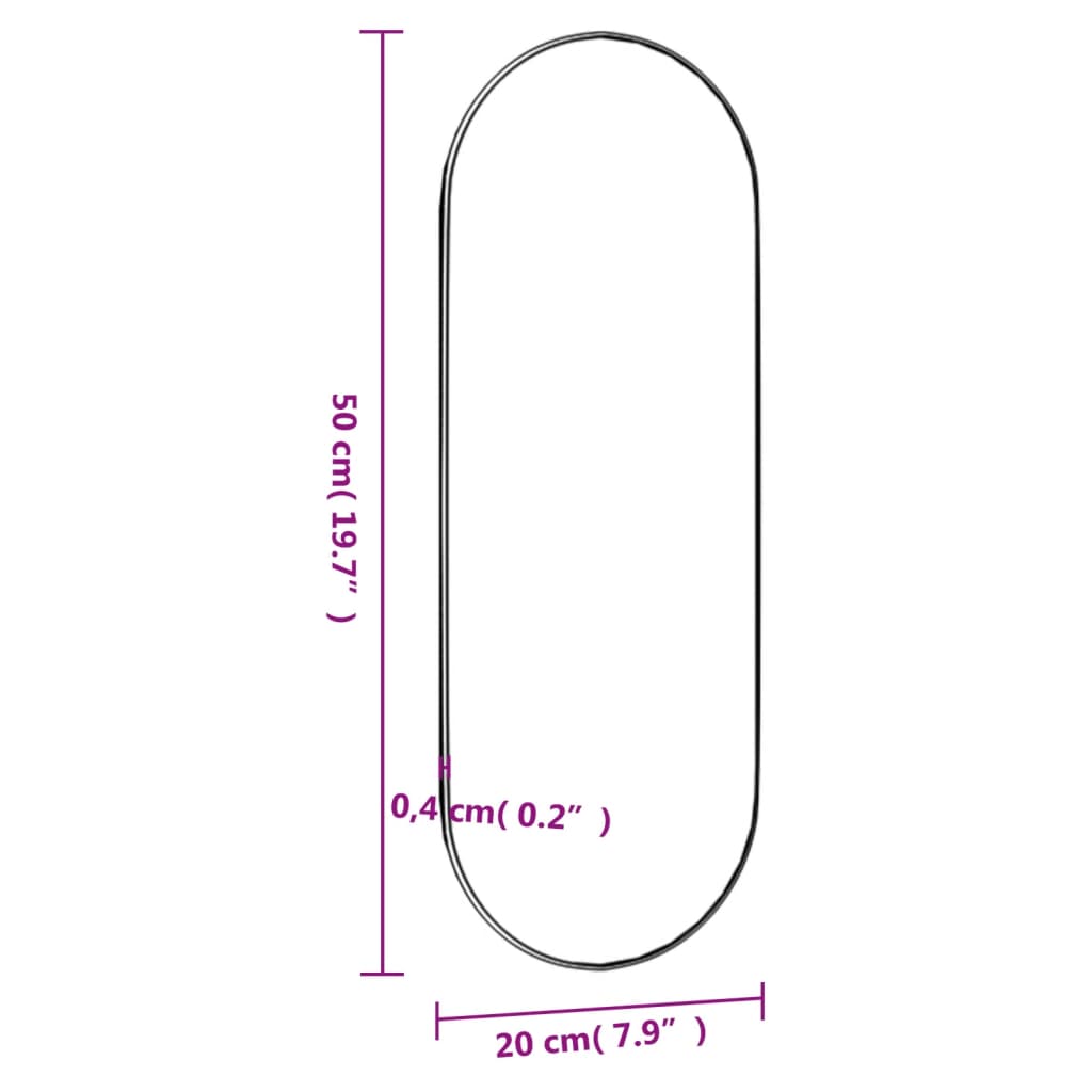 Wandspiegel 20x50 cm Glas Oval