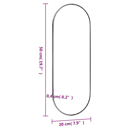 Wandspiegel 20x50 cm Glas Oval