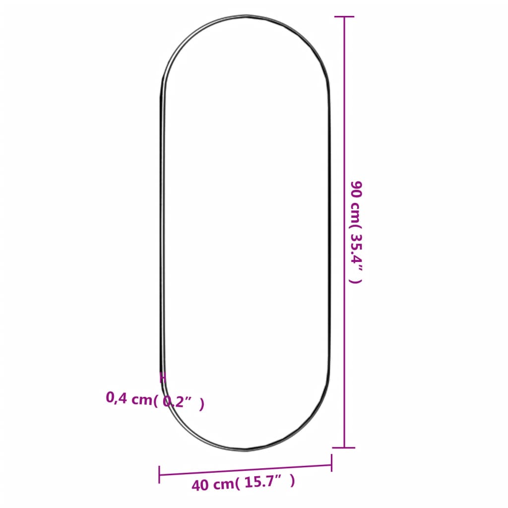 Wandspiegel 40x90 cm Glas Oval