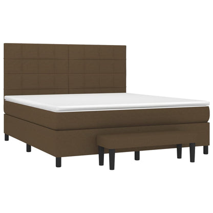 Boxspringbett mit Matratze Dunkelbraun 180x200 cm Stoff