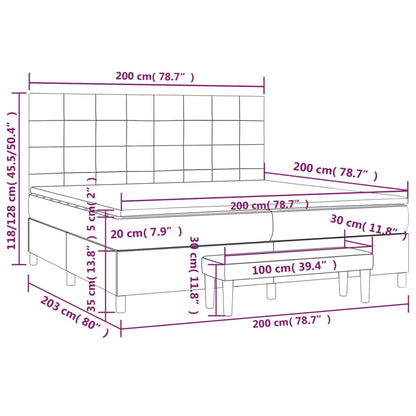 Boxspringbett mit Matratze Blau 200x200 cm Stoff