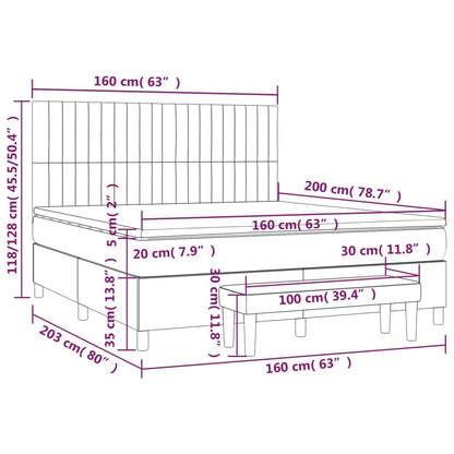 Boxspringbett mit Matratze Dunkelgrau 160x200 cm Stoff