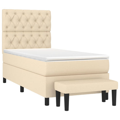 Boxspringbett mit Matratze Creme 80x200 cm Stoff