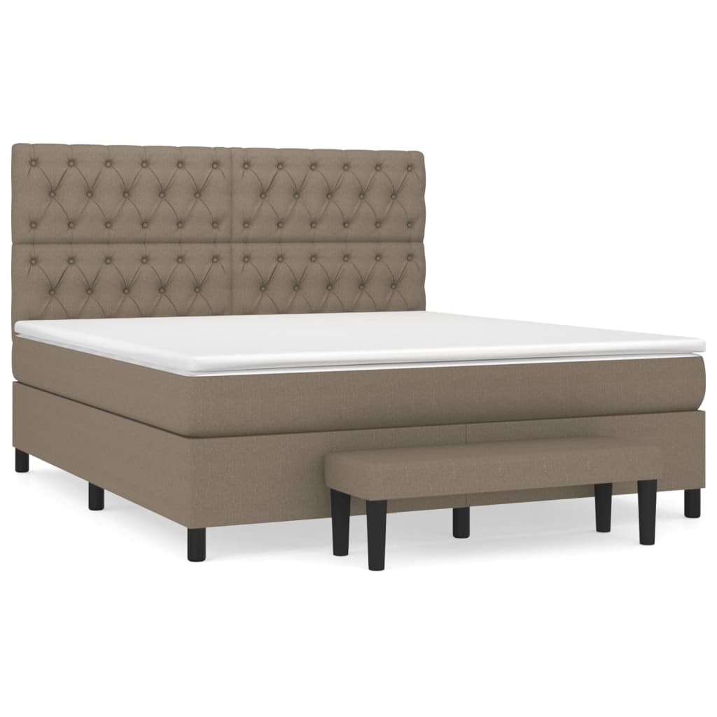 Boxspringbett mit Matratze Taupe 160x200 cm Stoff