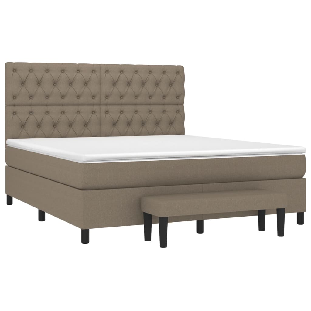 Boxspringbett mit Matratze Taupe 160x200 cm Stoff