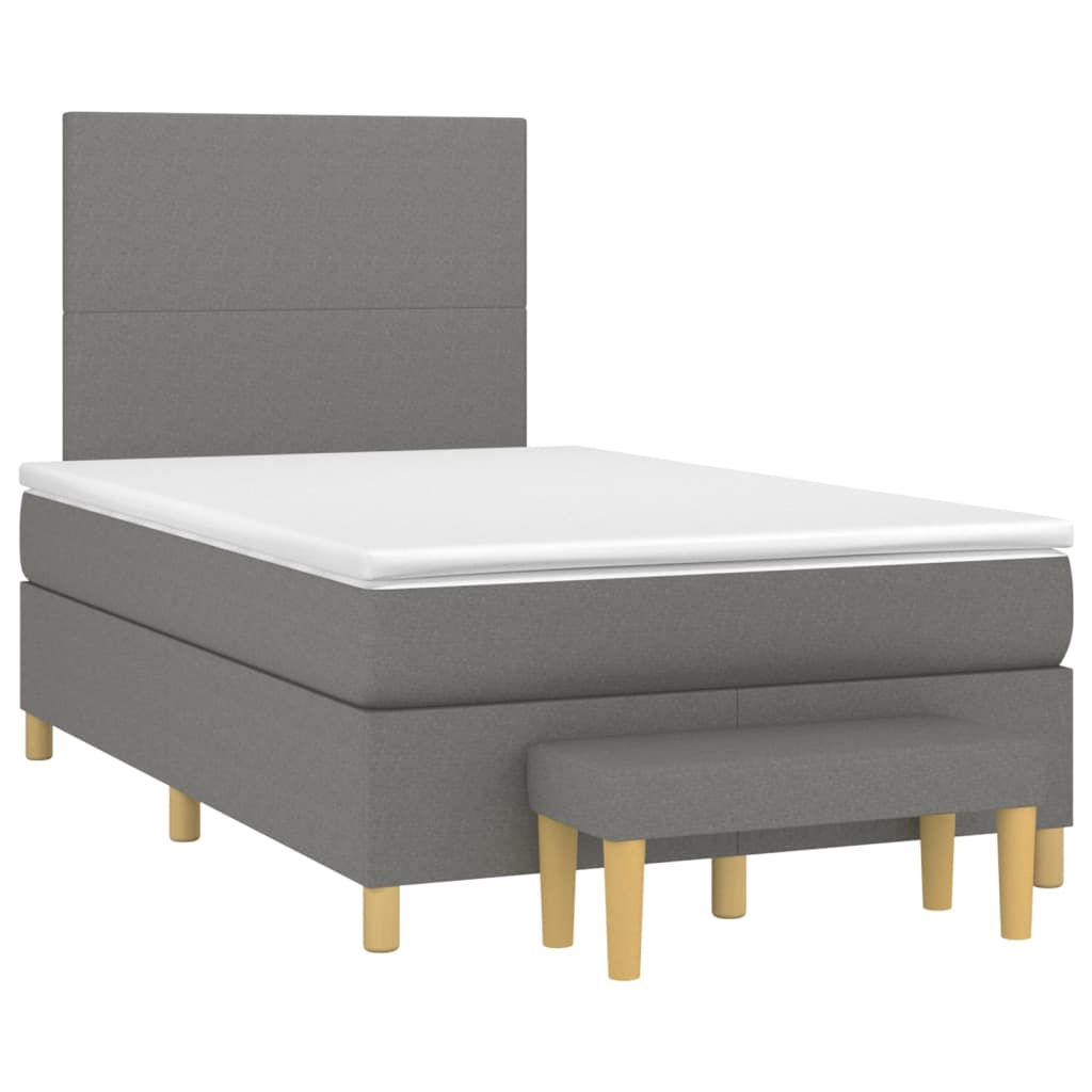 Boxspringbett mit Matratze Dunkelgrau 120x200 cm Stoff