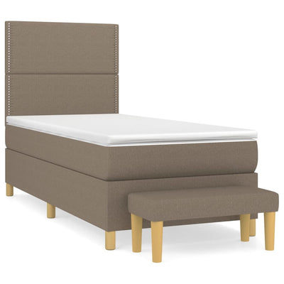 Boxspringbett mit Matratze Taupe 90x190 cm Stoff