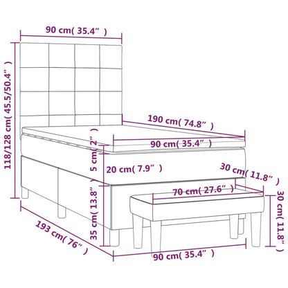 Boxspringbett mit Matratze Creme 90x190 cm Stoff