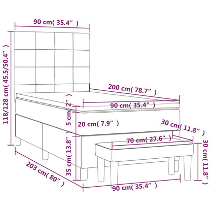 Boxspringbett mit Matratze Dunkelbraun 90x200 cm Stoff