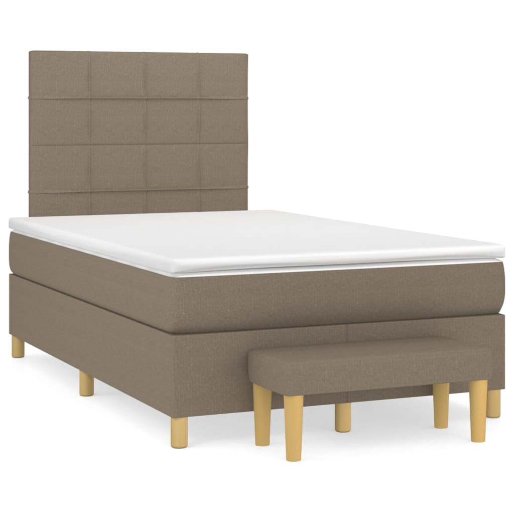 Boxspringbett mit Matratze Taupe 120x200 cm Stoff