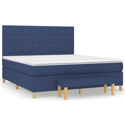 Boxspringbett mit Matratze Blau 160x200 cm Stoff