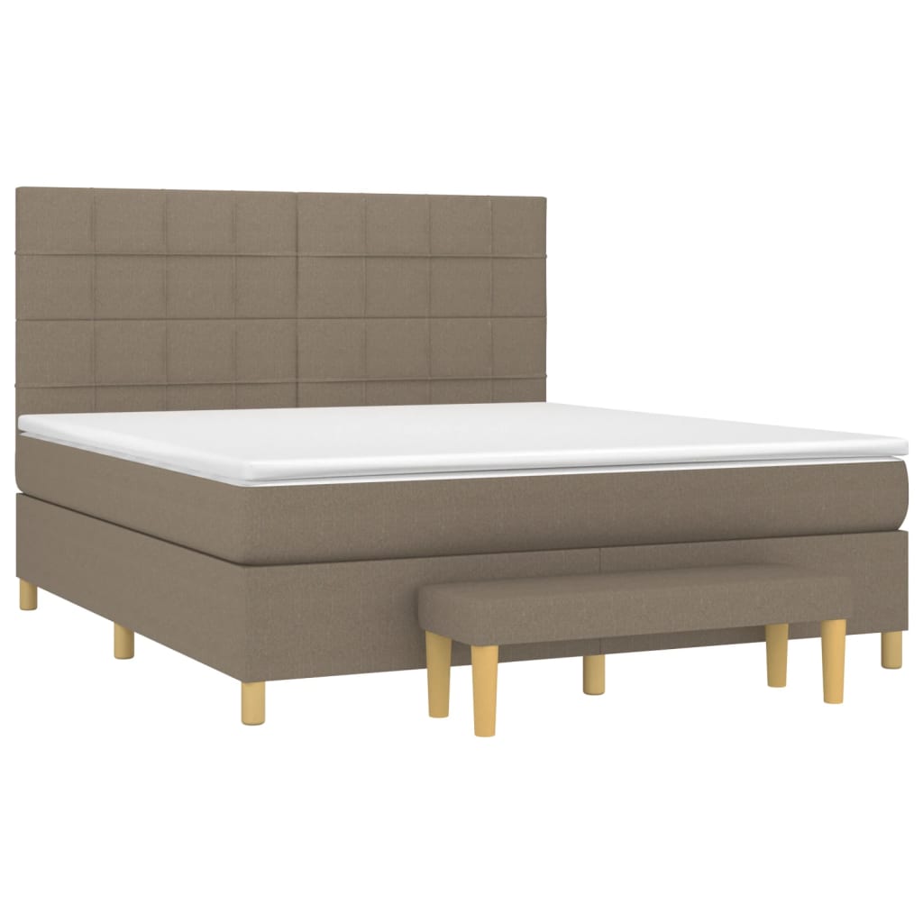 Boxspringbett mit Matratze Taupe 180x200 cm Stoff