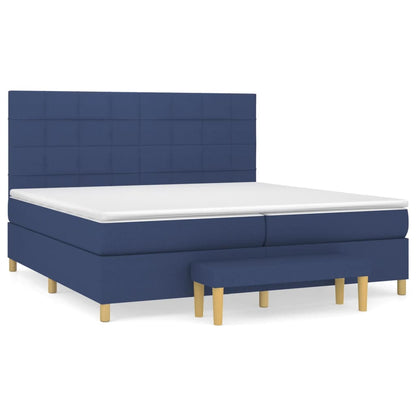 Boxspringbett mit Matratze Blau 200x200 cm Stoff