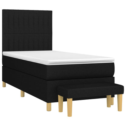 Boxspringbett mit Matratze Schwarz 90x190 cm Stoff