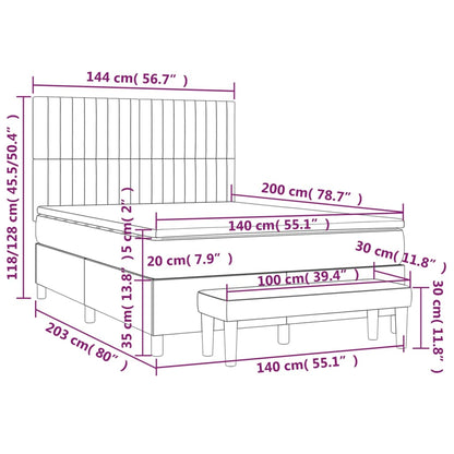 Boxspringbett mit Matratze Creme 140x200 cm Stoff