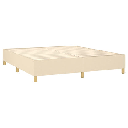 Boxspringbett mit Matratze Creme 160x200 cm Stoff