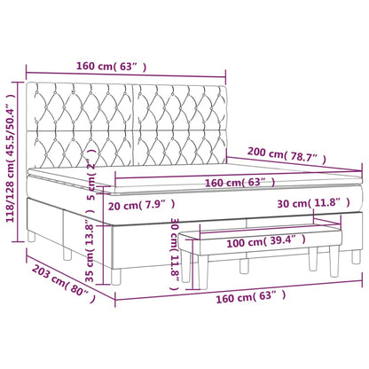 Boxspringbett mit Matratze Creme 160x200 cm Stoff