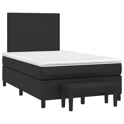 Boxspringbett mit Matratze Schwarz 120x200 cm Kunstleder