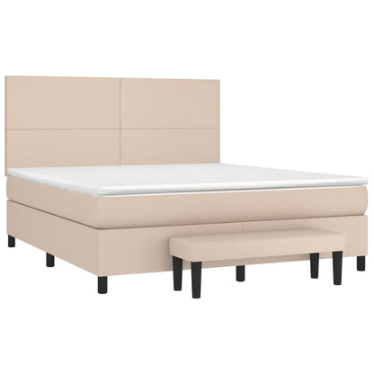 Boxspringbett Matratze Cappuccino-Braun 180x200 cm Kunstleder