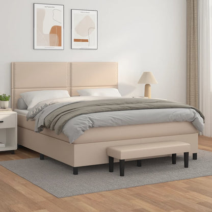 Boxspringbett Matratze Cappuccino-Braun 180x200 cm Kunstleder