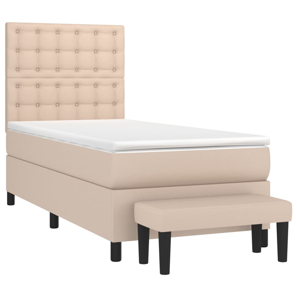 Boxspringbett Matratze Cappuccino-Braun 100x200cm Kunstleder