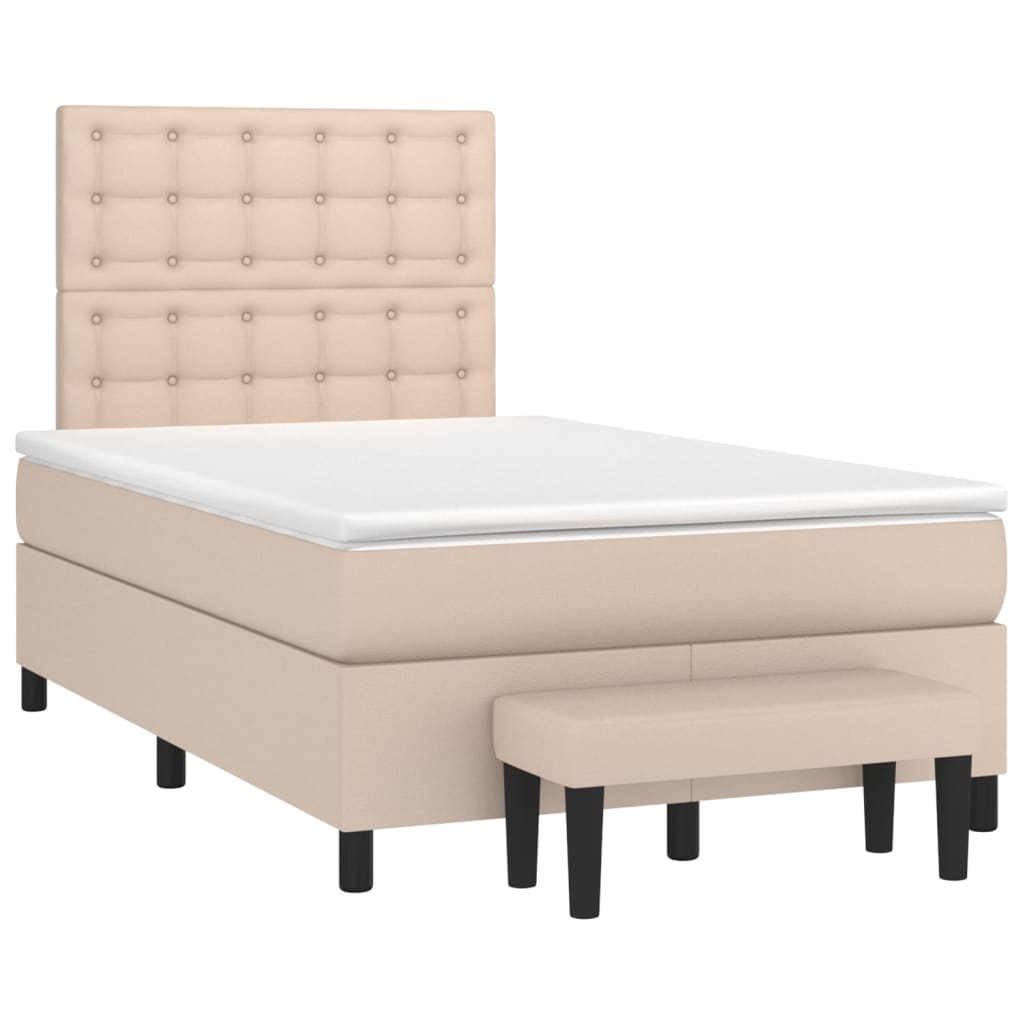 Boxspringbett Matratze Cappuccino-Braun 120x200cm Kunstleder