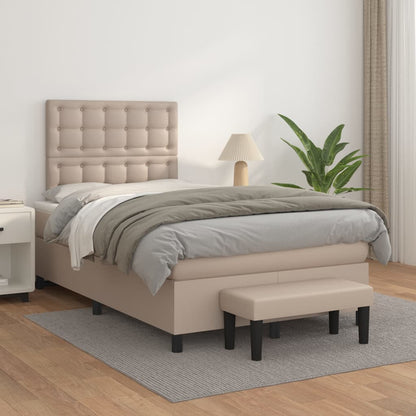 Boxspringbett Matratze Cappuccino-Braun 120x200cm Kunstleder