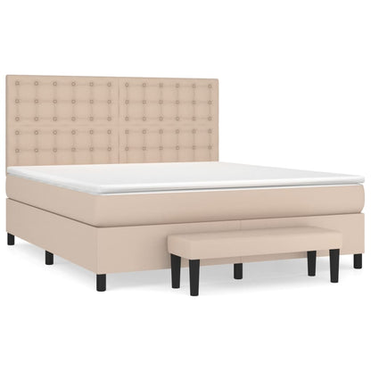 Boxspringbett Matratze Cappuccino-Braun 180x200 cm Kunstleder