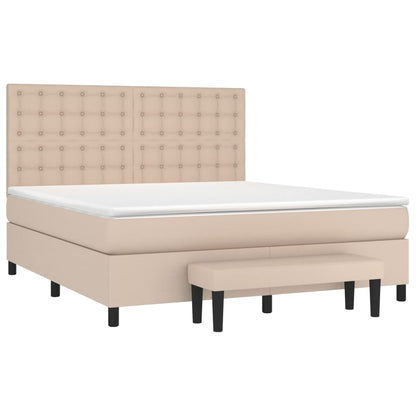 Boxspringbett Matratze Cappuccino-Braun 180x200 cm Kunstleder